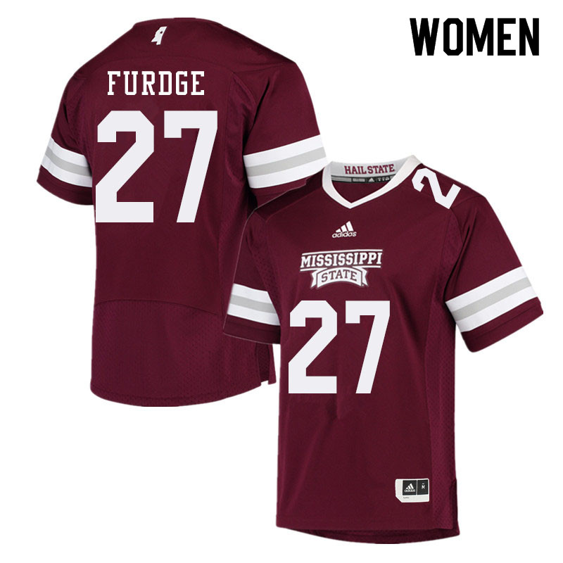 Women #27 Esaias Furdge Mississippi State Bulldogs College Football Jerseys Sale-Maroon